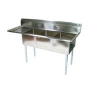 John Boos E3S8-1824-14L24 E-Series Sink 3-compartment 80-1/2"W X 29-1/2"D X 43-3/4"H Overall Size