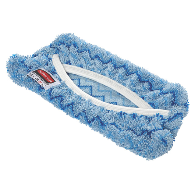 Rubbermaid FGQ89100BL00 Hygen™ MF Flexi Frame Damp Mop Cover Split Nylon/polyester Blend Microfiber With Zig Zag Design
