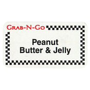 Hubert 68360 - Grab-N-Go Food Label, "Peanut Butter & Jelly", 1-3/4" X 7/8"