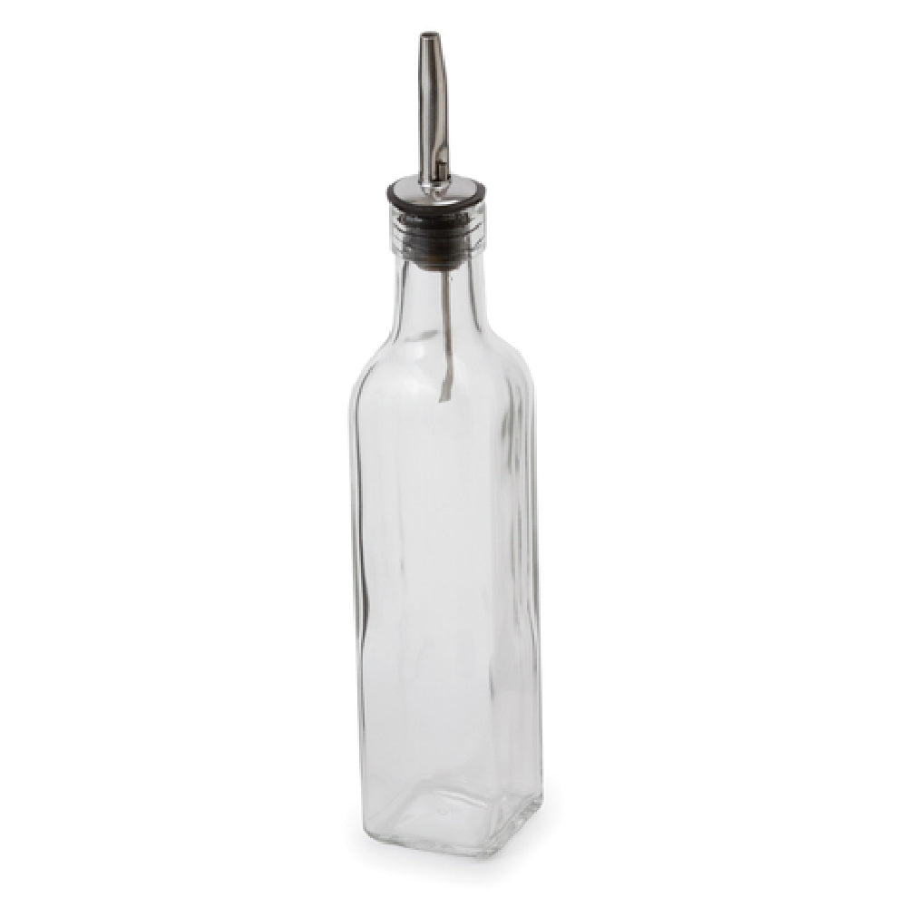 Royal ROY C 08 - Cruet, 8 Oz., Square Glass With Stainless Steel Lid