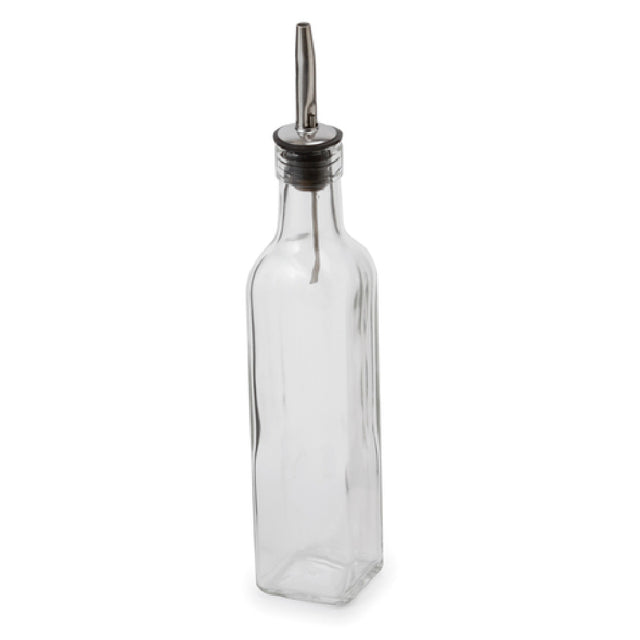 Royal ROY C 08 - Cruet, 8 Oz., Square Glass With Stainless Steel Lid