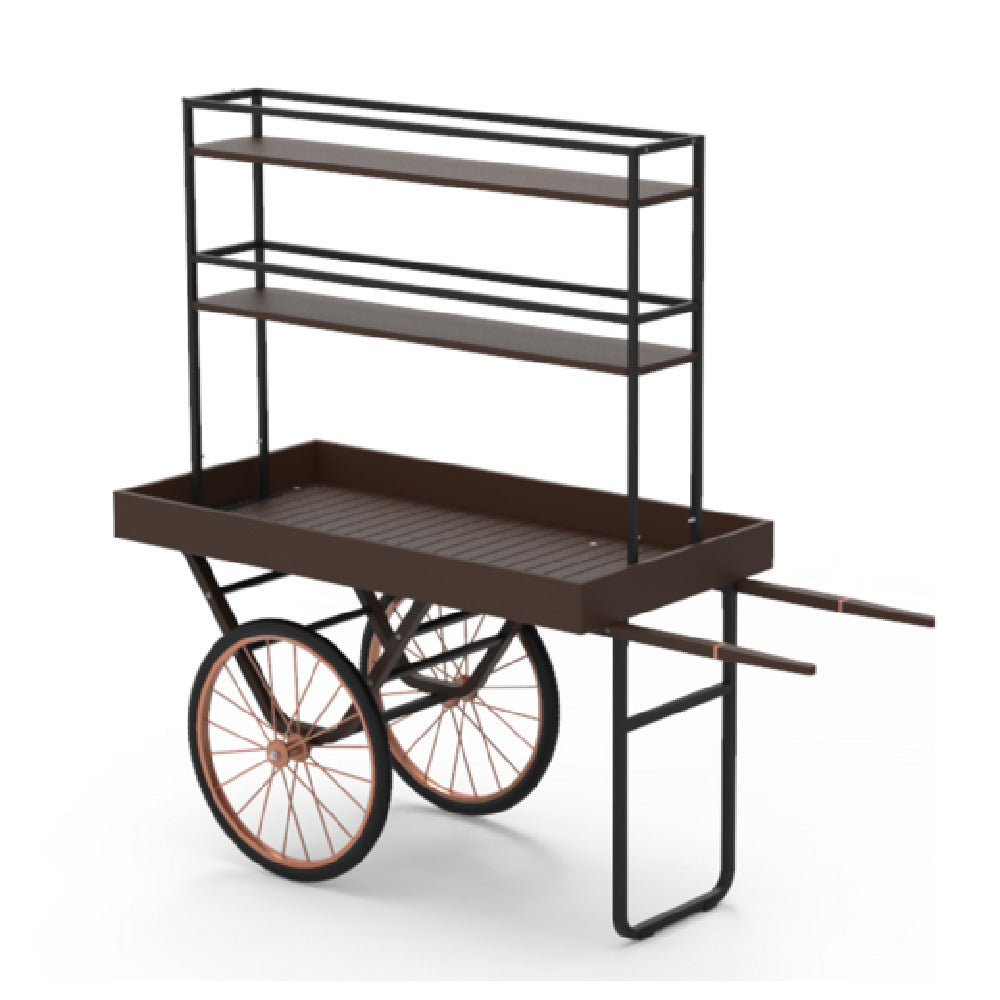 Steelite MGCCNT01DPXX Mogogo Cantine Cart With Shelves Dark With Copper Wheels