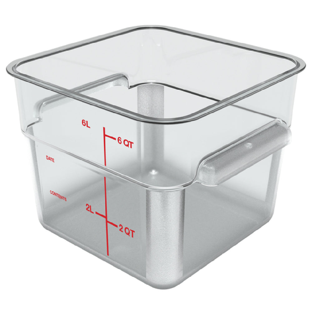 Carlisle 1195207 Carlisle Squares Food Storage Container 6 Qt. 8-3/4" X 7-3/10"H