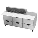 Beverage Air SPED72HC-12C-6 Sandwich Top Refrigerated Counter Three-section 72"W
