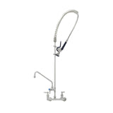 T&S Brass S-0133-A12-BY EverSteel Pre-Rinse Unit: 8” Wall Mount Mixing Faucet With Stainless Steel Body