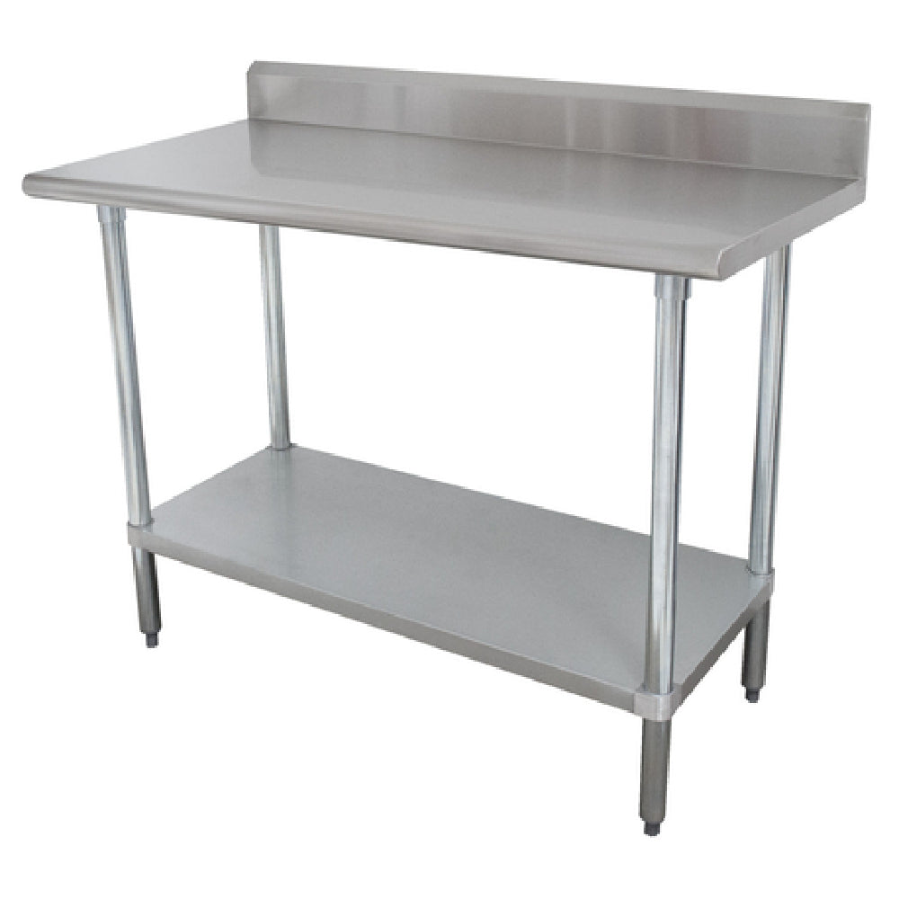 Advance Tabco KMSLAG-304-X Special Value Work Table 48"W X 30"D 16 Gauge 304 Stainless Steel Top With 5"H Backsplash