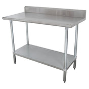 Advance Tabco KMSLAG-307-X Special Value Work Table 84"W X 30"D 16 Gauge 304 Stainless Steel Top With 5"H Backsplash