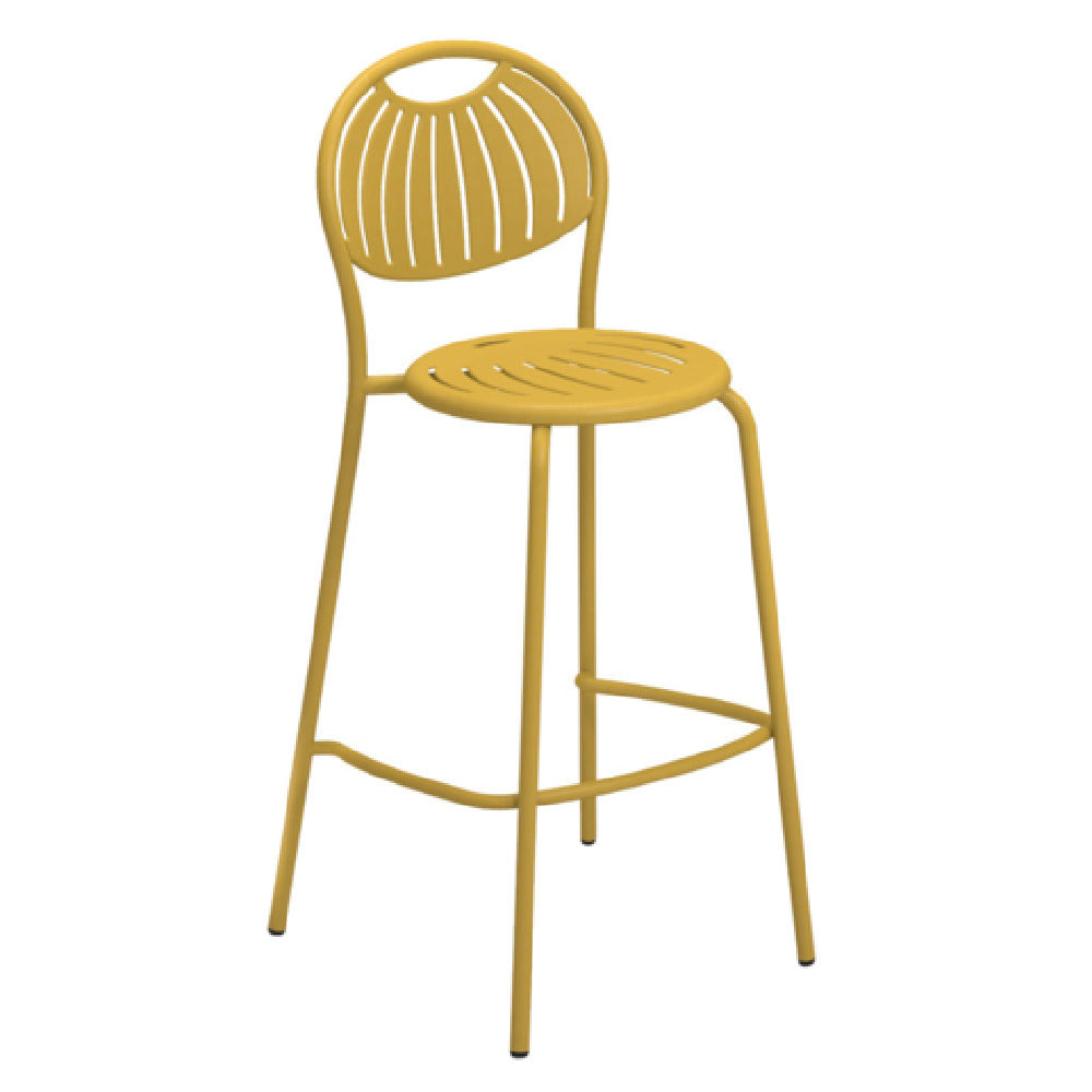 Emuamericas, Llc E442-22 - Coupole Stacking Barstool, Outdoor/indoor, Steel With Design Pattern Back And Seat