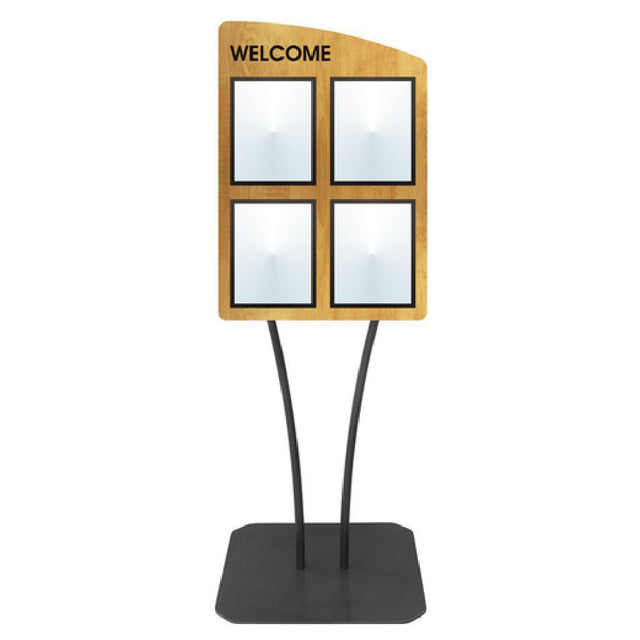 Hubert 32967 - Menu Board, 4-pocket, Floor Stand
