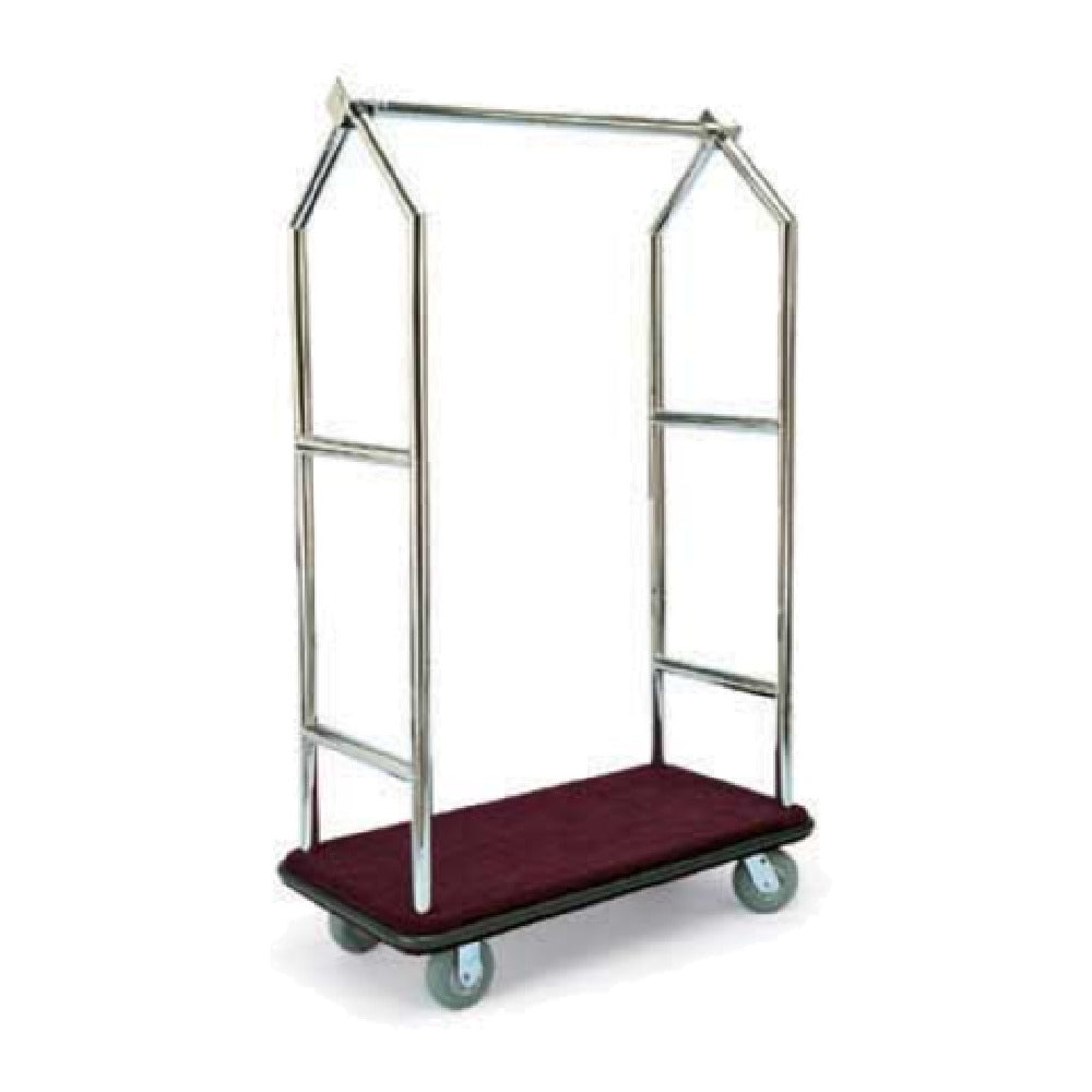 Forbes Industries 2543 Specialty Luggage Cart 1-1/2" Dia. Tubular Polished Stainless Steel Superstructure With Chrome Cubes At Top