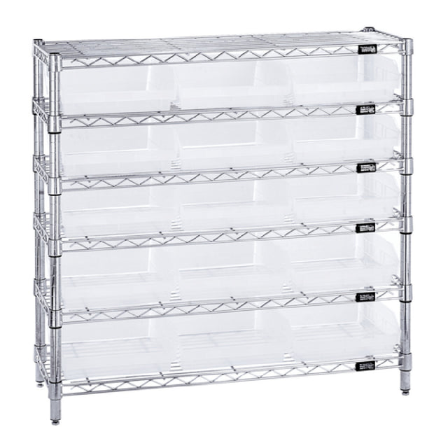 Quantum WR6-36-1236-109CL Bin Wire Shelving System 36"W X 12"D X 36"H Overall Size