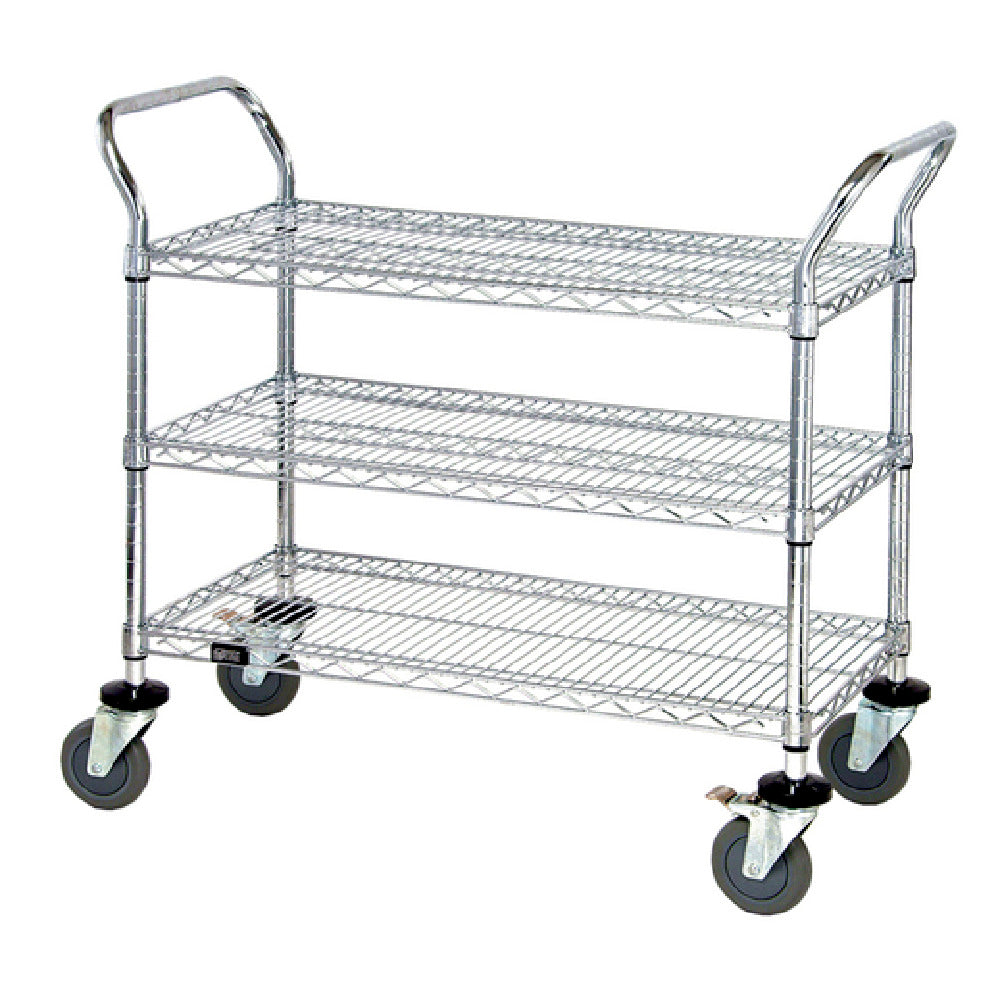 Quantum WRC-2448-3 Utility Cart 48"W X 24"D X 37-1/2"H (3) Wire Shelves