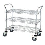 Quantum WRC-2448-3 Utility Cart 48"W X 24"D X 37-1/2"H (3) Wire Shelves