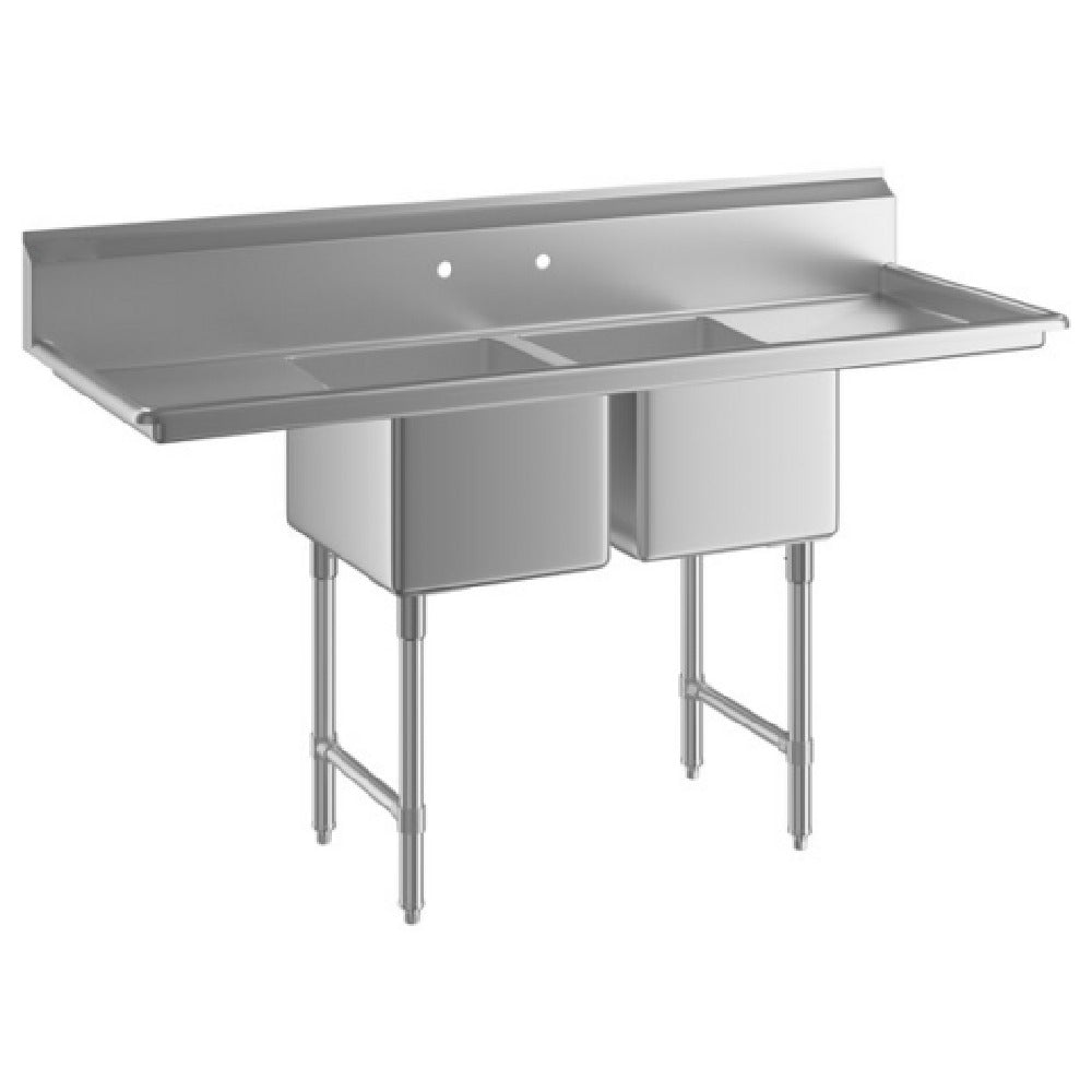 Empura EHD21818LR18 - Sink, 74"W X 23.5"D X 44.25"H, (2) Compartment