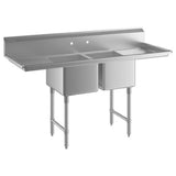 Empura EHD21818LR18 - Sink, 74"W X 23.5"D X 44.25"H, (2) Compartment