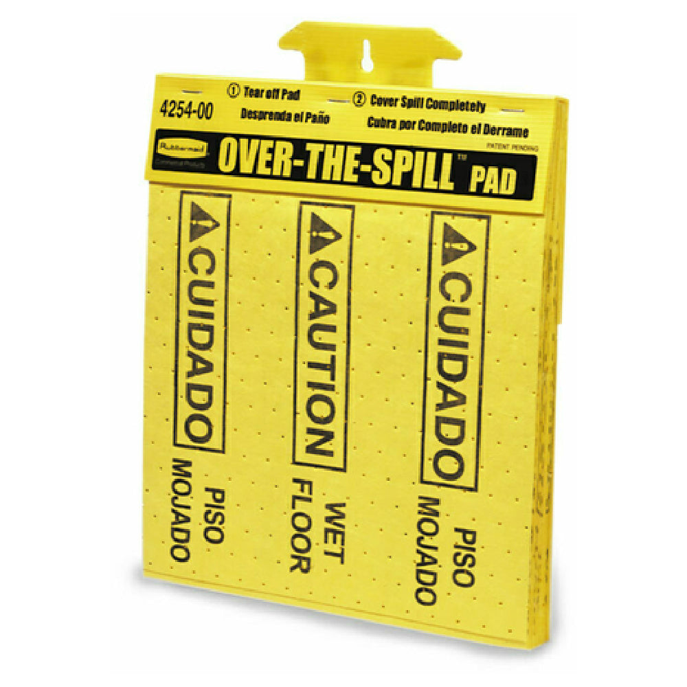 Rubbermaid FG425400YEL Over-the-Spill™ Pad Tablet "Caution Wet Floor" 16-1/2"L X 14"W
