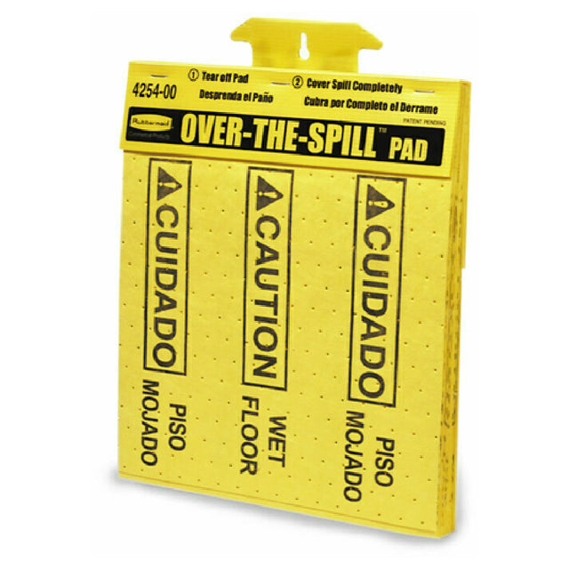 Rubbermaid FG425400YEL Over-the-Spill™ Pad Tablet "Caution Wet Floor" 16-1/2"L X 14"W