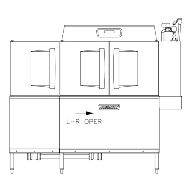Hobart CLPS76EN-ADV+BUILDUP Conveyor Dishwasher Advansys Model Single Tank With A Power Scrapper