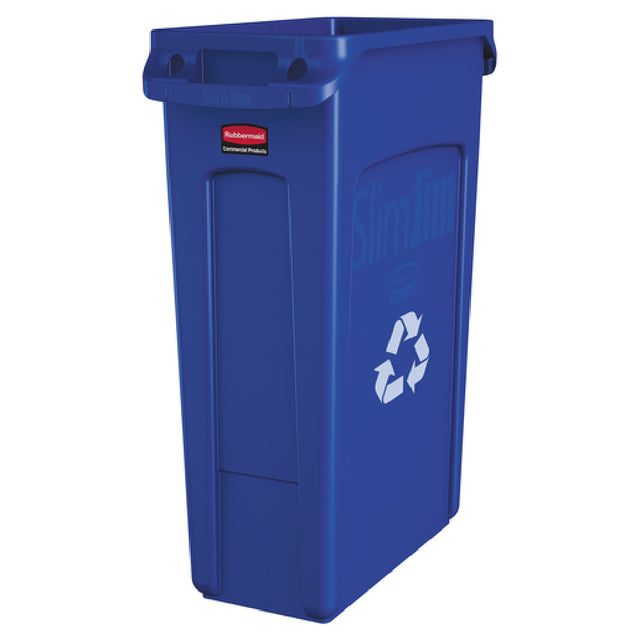 Rubbermaid FG354007BLUE Slim Jim® Station Recycling Container 23 Gallon 22"W X 11"D X 30"H