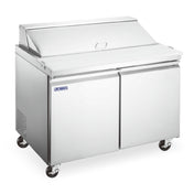 Omcan 59051 (PT-CN-1537E-HC) Aurora Mega Refrigerated Prep Table Two-section