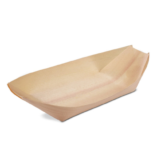 JB Prince RB329 8.5 Poplar Wood Serving Boat 8.5"W X 4"D X 1"H Bamboo