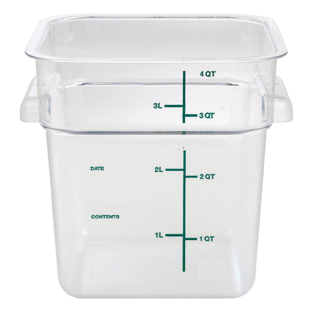 Hubert 26991 - HUBERT® 4 Qt Clear Plastic Storage Container - 7"L X 7"W X 7 1/4"D
