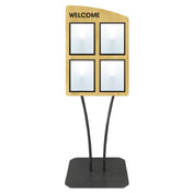 Hubert 89323 - Menu Board, 4-pocket, Floor Stand