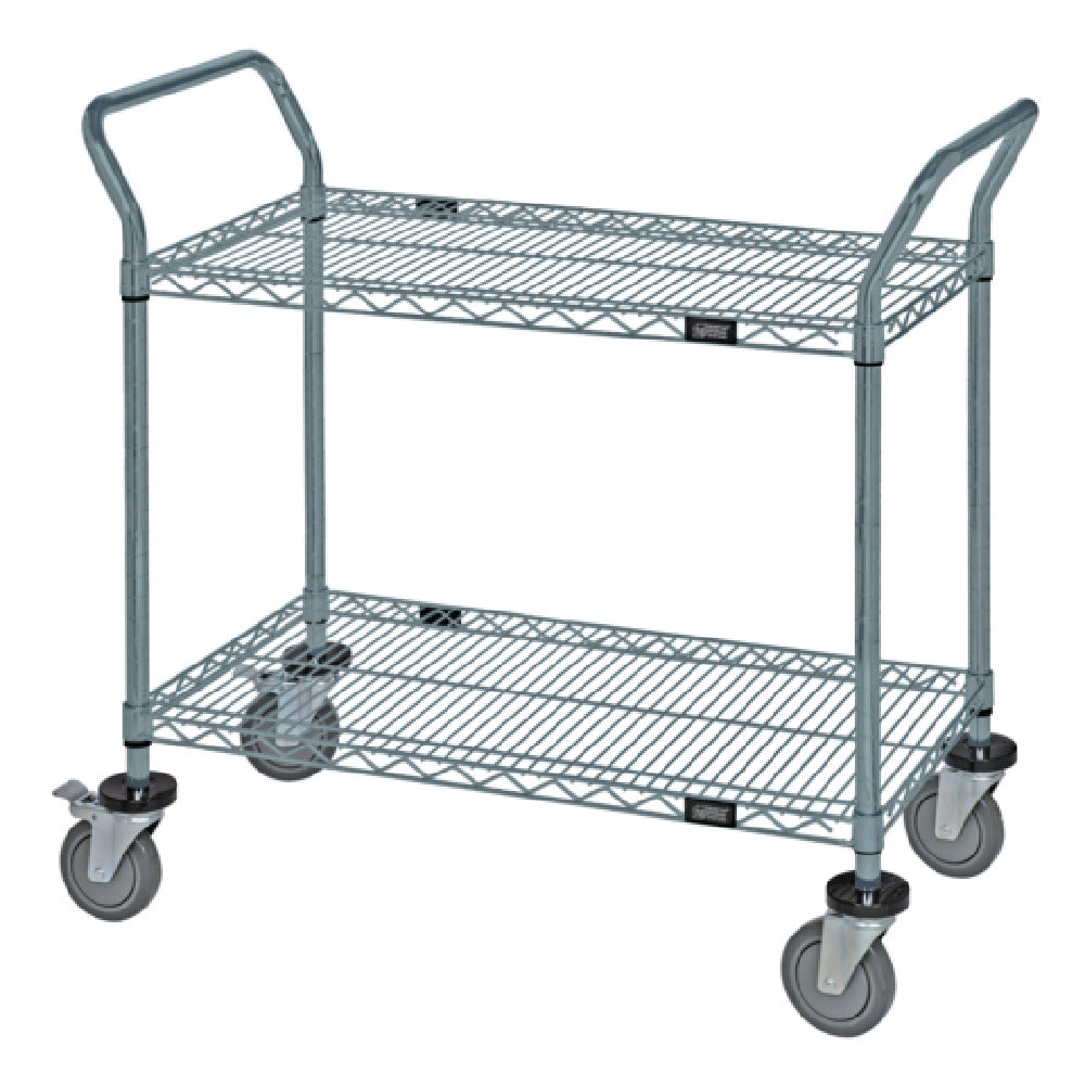 Quantum WRC-2160GY-2 Utility Cart 60"W X 21"D X 37-1/2"H (2) Wire Shelves