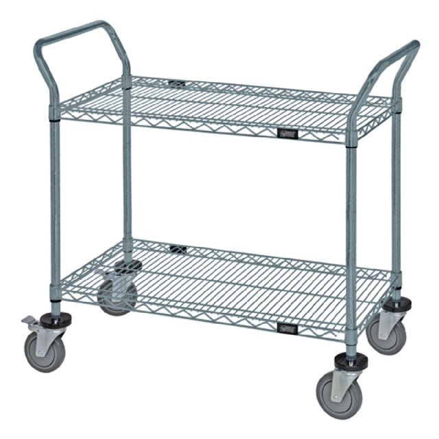 Quantum WRC-2142GY-2 Utility Cart 42"W X 21"D X 37-1/2"H (2) Wire Shelves