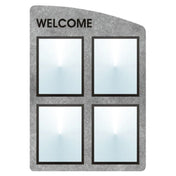 Hubert 23908 - Menu Board, 4-pocket, Wall-mount