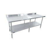 Sapphire Manufacturing SMTEB-3084G Worktable 84"W X 30"D X 35"H 18/430 Stainless Steel Top Shelf