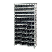 Quantum WR12-105CO Bin Wire Shelving System Conductive 36"W X 24"D X 74"H Overall Size