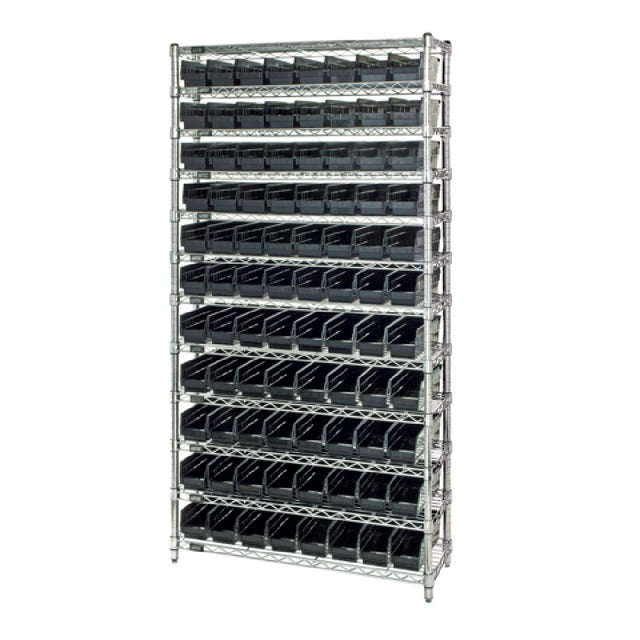 Quantum WR12-105CO Bin Wire Shelving System Conductive 36"W X 24"D X 74"H Overall Size