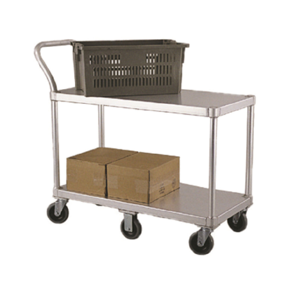 New Age Industrial 1490 Utility Cart (2) Solid Shelves Open Base