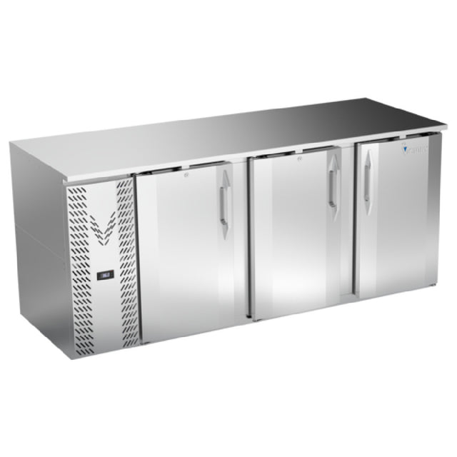 Victory VBB78HC-S - Back Bar Refrigerator, Three-section, 78"W X 30-1/8"D X 34"H