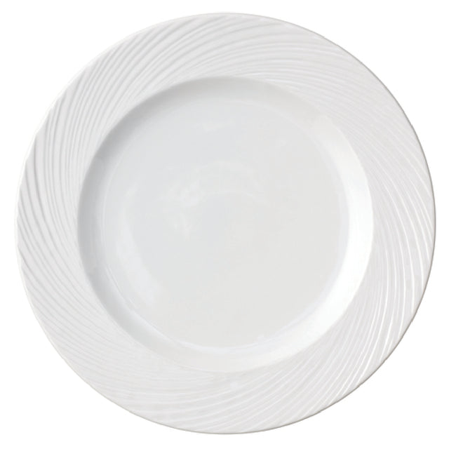 Arc Cardinal FK764 Arcoroc Candour Cirrus Rim Plate (D:11.5'') High Alumina Porcelain