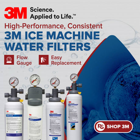 3M ice machine water filters with flow gauge for consistent commercial performance