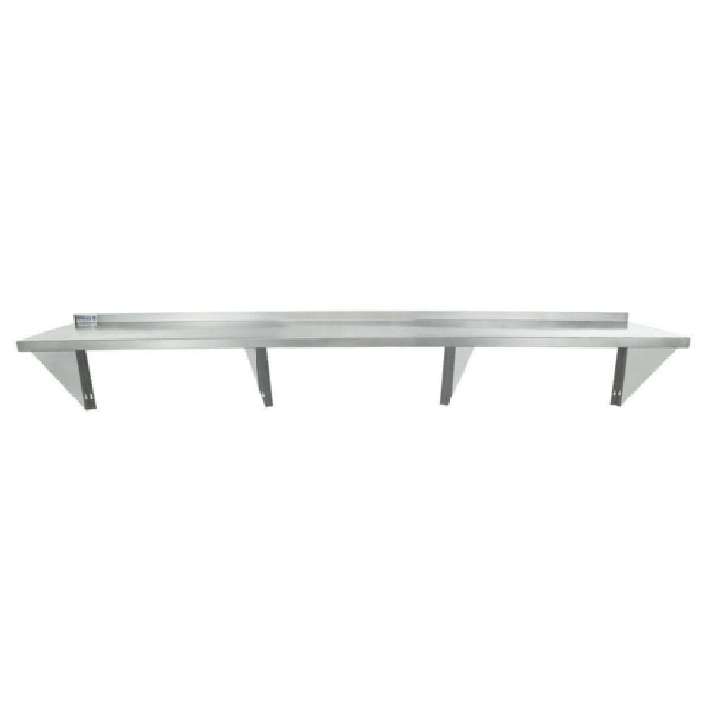 Empura 1896WS16G - Wall Mount Storage Shelf, 96"W X 18"D X 15.75"H, Heavy-duty 16 Gauge 430 Stainless Steel Shelf And Brackets