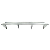Empura 1896WS16G - Wall Mount Storage Shelf, 96"W X 18"D X 15.75"H, Heavy-duty 16 Gauge 430 Stainless Steel Shelf And Brackets
