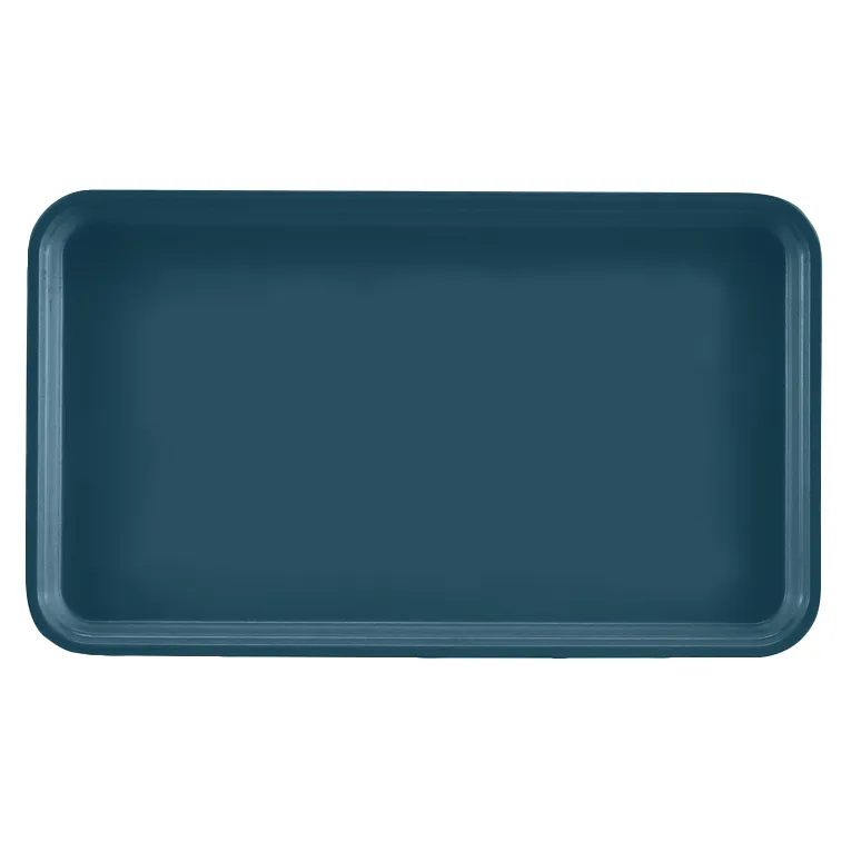 A rectangular, deep blue Camtray with rounded corners and slightly raised edges, shown from a top-down view against a plain white background. The smooth, untextured surface is dishwasher safe for easy cleaning.
