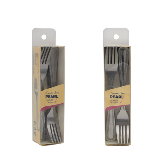 CAC China 2108-06 Pearl Salad Fork 6 1/8" 18/0 Stainless Steel High Weight