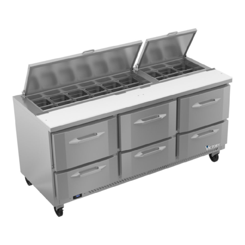 Victory VSPD72HC-18-6 UltraSpec™ Series Sandwich Prep Table Powered By V-Core™