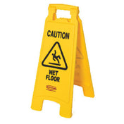 Rubbermaid FG611277YEL Floor Sign "Caution Wet Floor" 2-sided