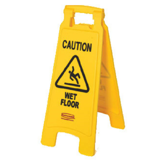 Rubbermaid FG611277YEL Floor Sign "Caution Wet Floor" 2-sided