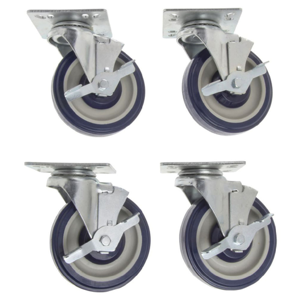 Hubert 72897 - Caster Kit, 5" Dia., 300 Lb. Capacity Per Caster