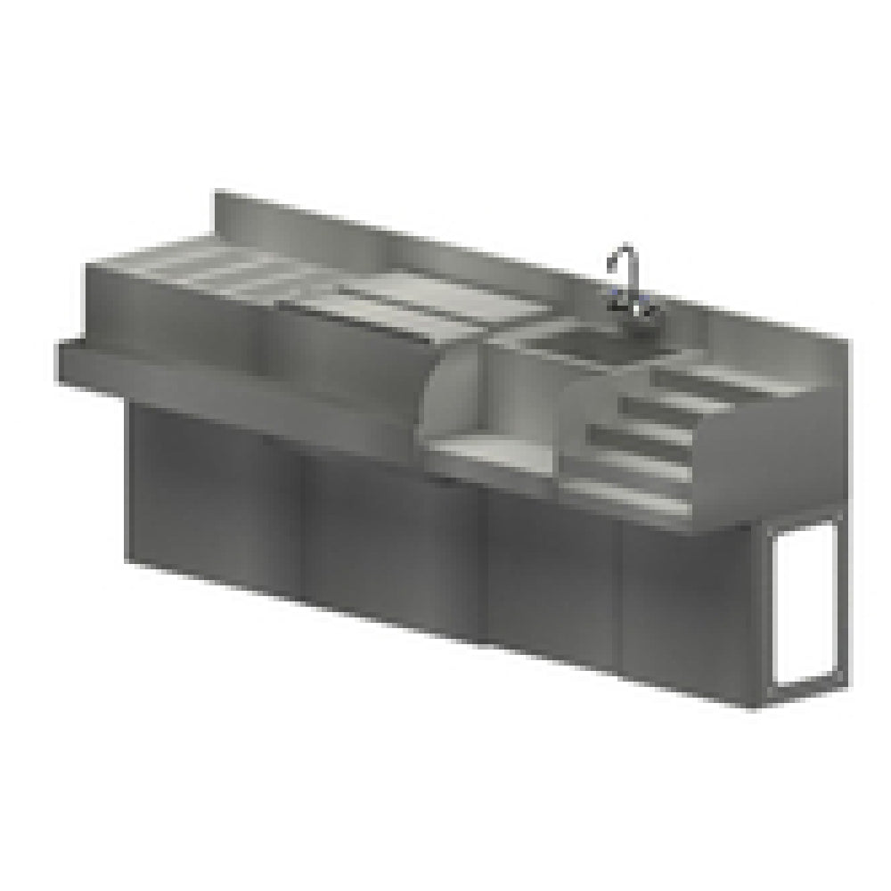 BK Resources UBB-ST84 Underbar Complete Workstation With Base 84" Removable Front Panel