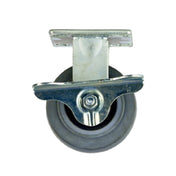 New Age Industrial C464 Plate Caster Rigid With Brake 5" Diameter