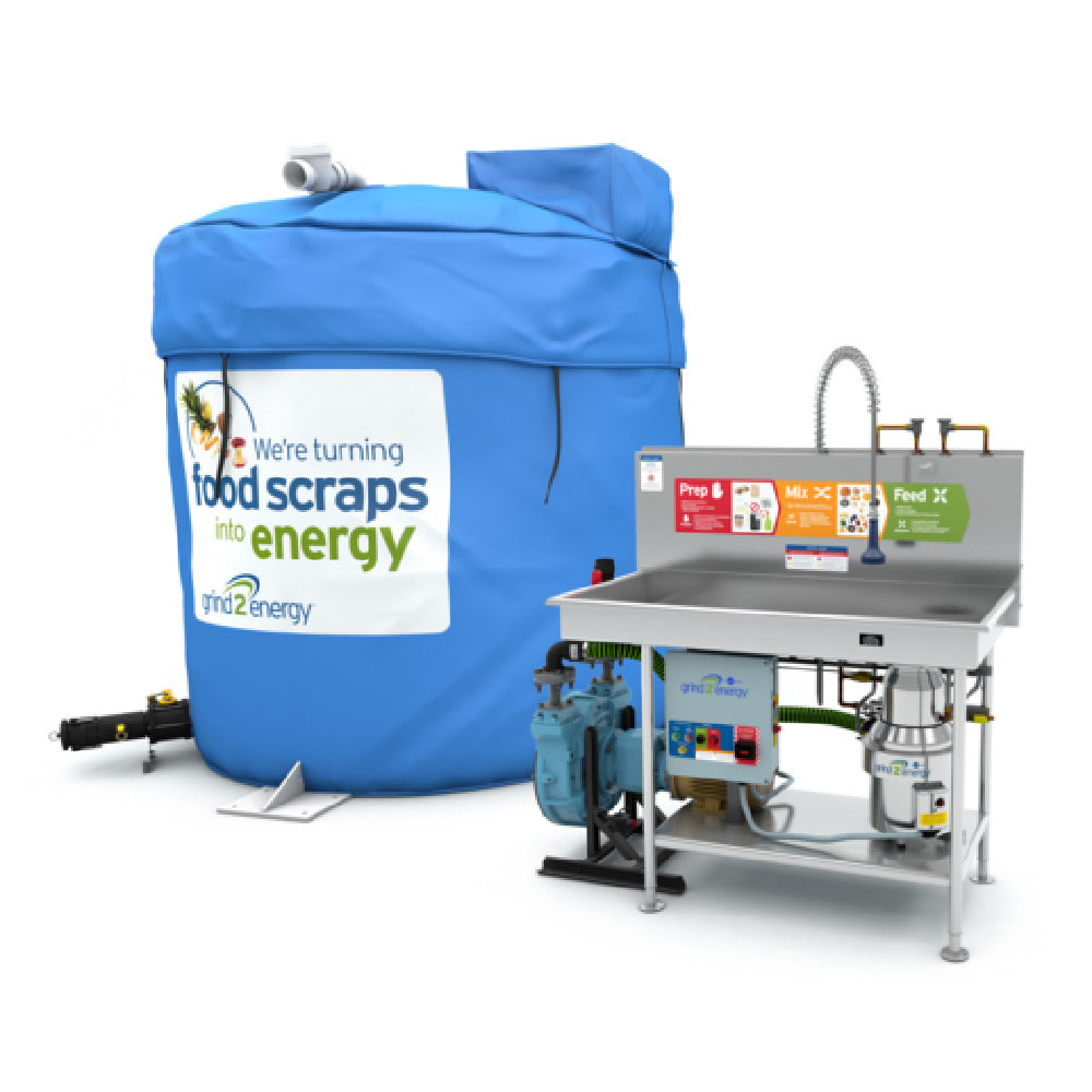InSinkErator GD-1000-N-INSU Grind2Energy® Food Waste Recycling System Processes Bulk Kitchen Waste Into Anaerobically Digestible Slurry Highly Suitable For Biogas