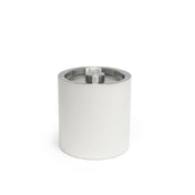 FOH RIB027WHL21 3.5qt Round London Ice Bucket White With Matte Black Lid Includes One RIB017WHL21-BTM 3.5qt Round London Ice Bucket Base White