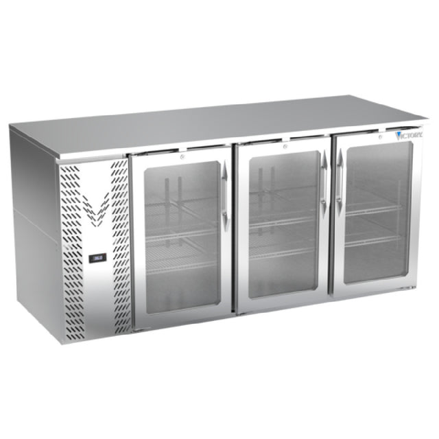Victory VBB72HC-FG-S - Back Bar Refrigerator, Food Rated, Three-section